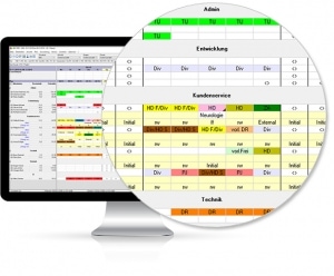Bildschirmansicht / Monitor Peronaleinsatzplanung - Software von IBIX